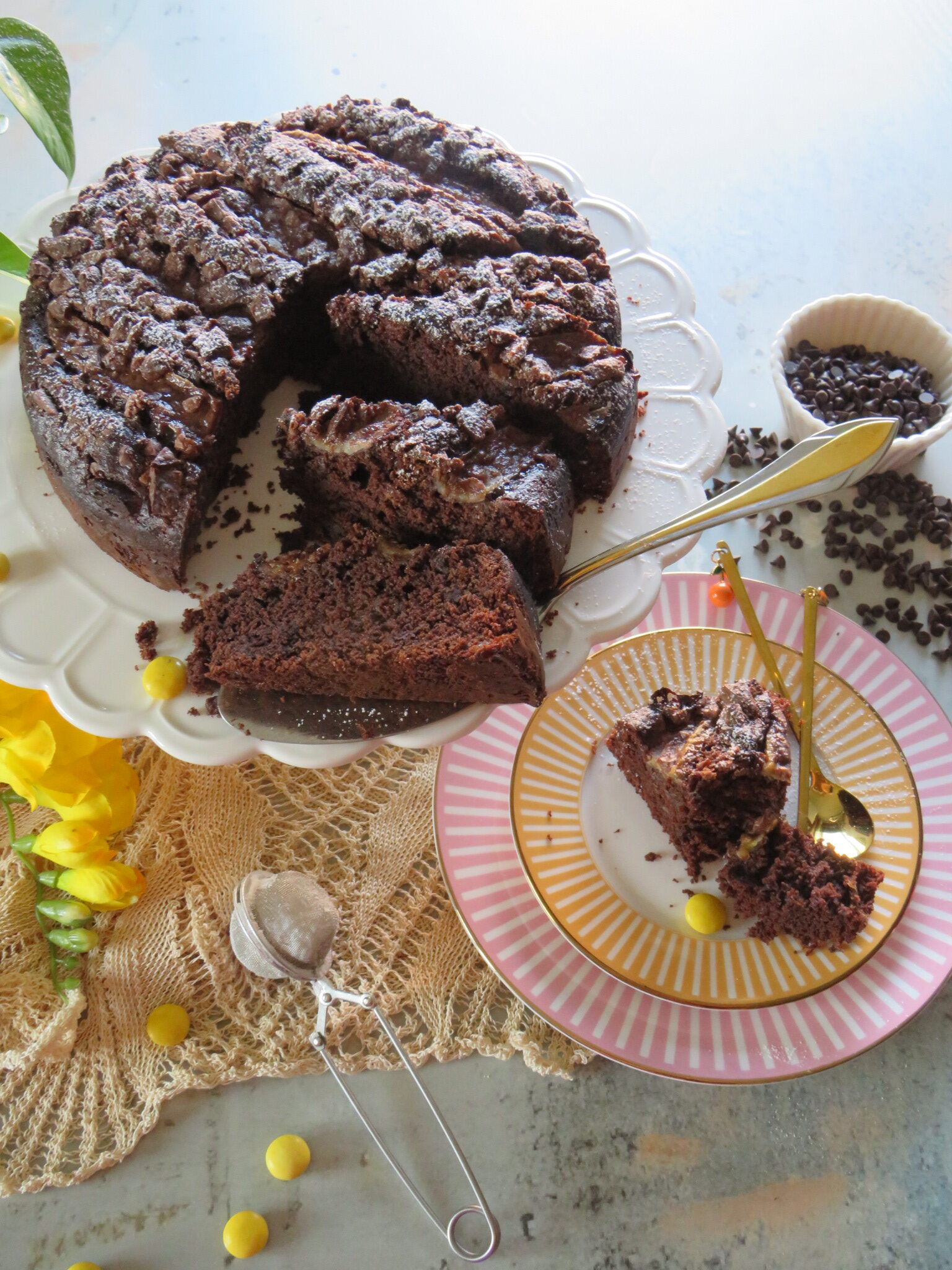 Torta di banane e cioccolato soffice e golosa: ricetta facile ...